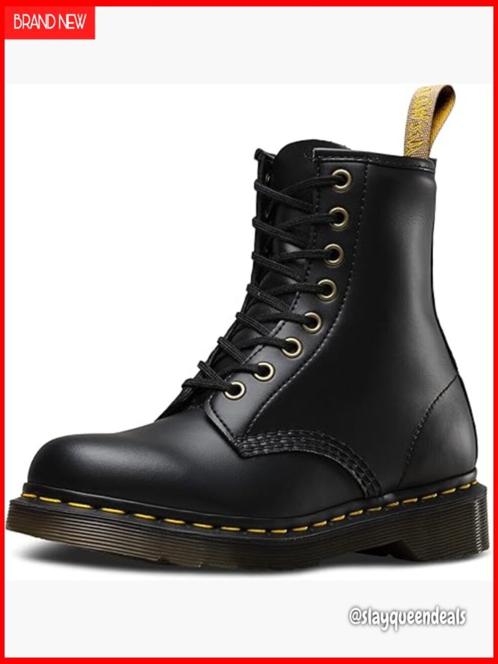 Unisex Combat Boots Lace-Up Ankle Boots Vegan Leather Durable